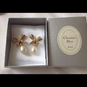 Authentic - Vintage Christian Dior Bow Earrings
